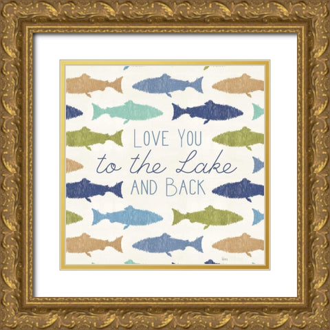 Otomi Lake XIV Gold Ornate Wood Framed Art Print with Double Matting by Charron, Veronique