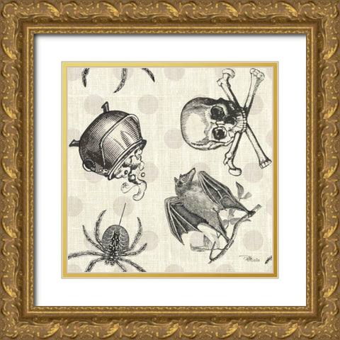 Be Scary Pattern IA Gold Ornate Wood Framed Art Print with Double Matting by Pela Studio