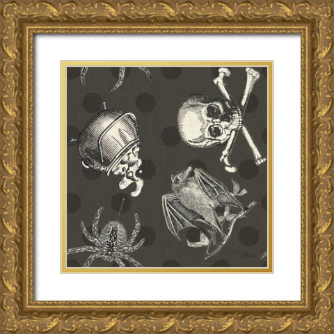 Be Scary Pattern IC Gold Ornate Wood Framed Art Print with Double Matting by Pela Studio