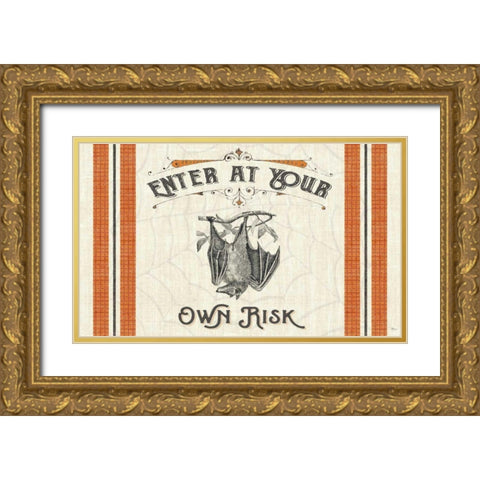 Be Scary II Gold Ornate Wood Framed Art Print with Double Matting by Pela Studio