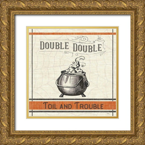 Be Scary V Gold Ornate Wood Framed Art Print with Double Matting by Pela Studio