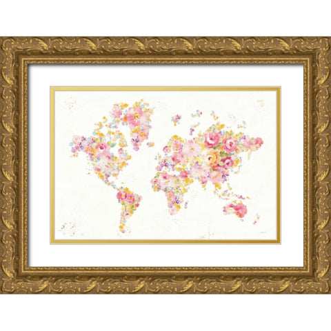 Midsummer World - No Border Gold Ornate Wood Framed Art Print with Double Matting by Nai, Danhui