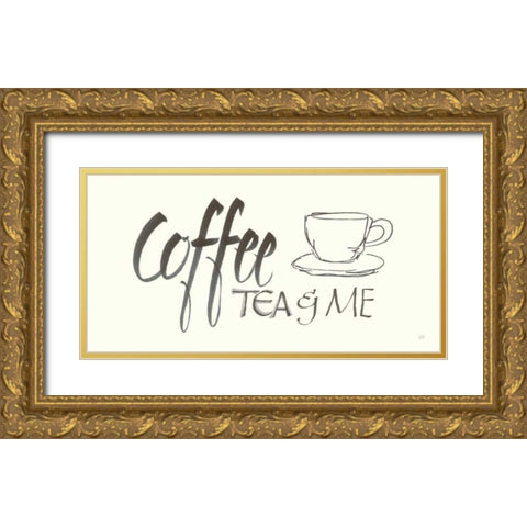 Coffee Sayings II Gold Ornate Wood Framed Art Print with Double Matting by Paschke, Chris