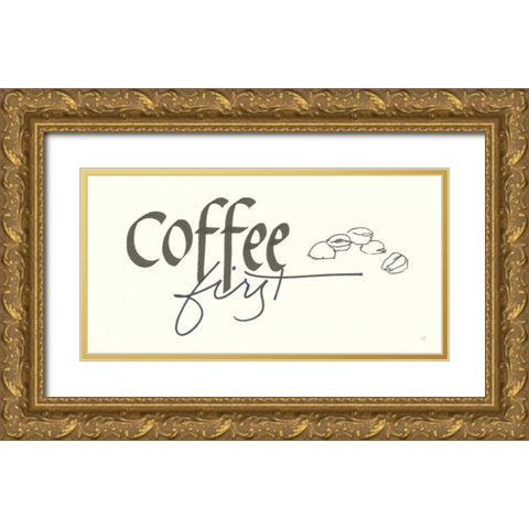 Coffee Sayings III Gold Ornate Wood Framed Art Print with Double Matting by Paschke, Chris
