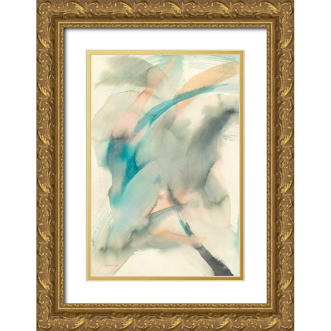 In Motion I Gold Ornate Wood Framed Art Print with Double Matting by Nai, Danhui