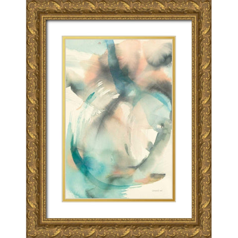 In Motion II Gold Ornate Wood Framed Art Print with Double Matting by Nai, Danhui