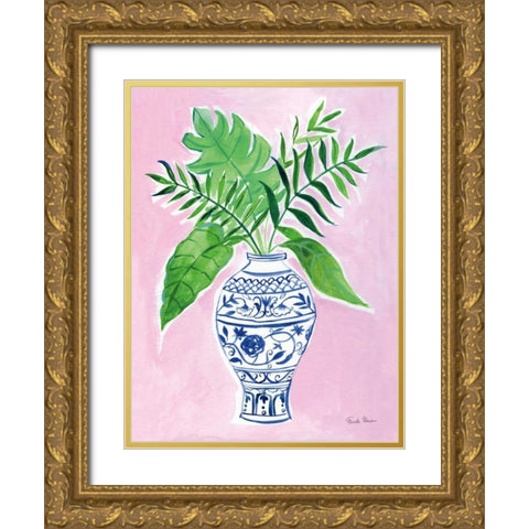 Elegant Chinoiserie I Gold Ornate Wood Framed Art Print with Double Matting by Zaman, Farida