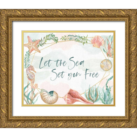 Watercolor Coast I v2 Gold Ornate Wood Framed Art Print with Double Matting by Grove, Beth