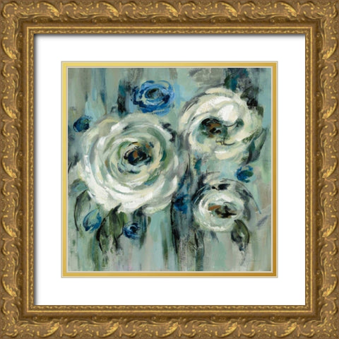 Big Sage Flowers Gold Ornate Wood Framed Art Print with Double Matting by Vassileva, Silvia