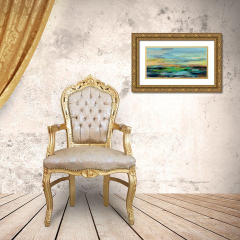 Delmar Sunset I Gold Ornate Wood Framed Art Print with Double Matting by Vassileva, Silvia
