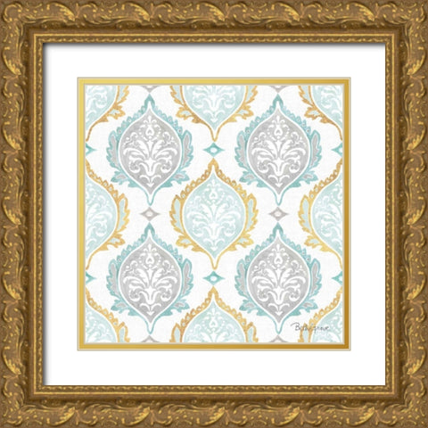 Winter Coast Pattern IIIA Gold Ornate Wood Framed Art Print with Double Matting by Grove, Beth