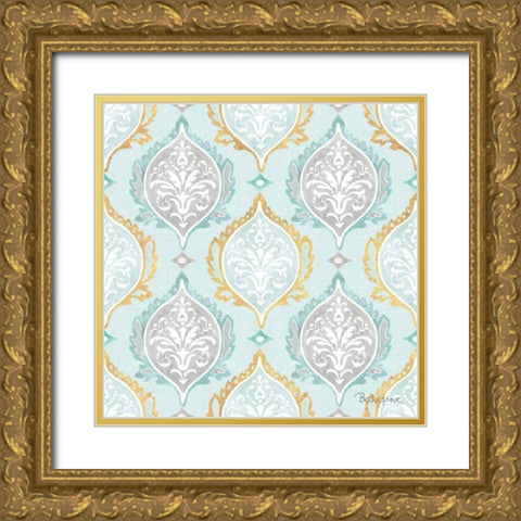 Winter Coast Pattern IIIB Gold Ornate Wood Framed Art Print with Double Matting by Grove, Beth