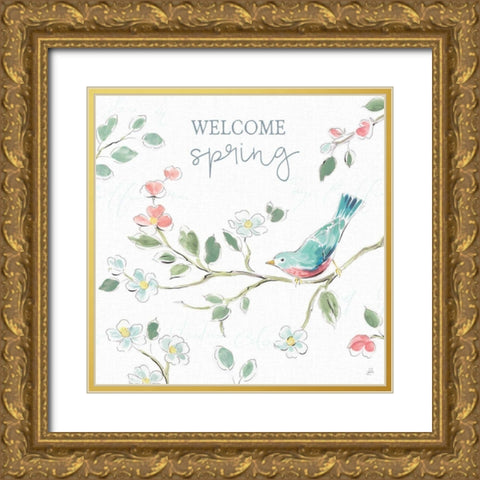 Springtime III Gold Ornate Wood Framed Art Print with Double Matting by Brissonnet, Daphne