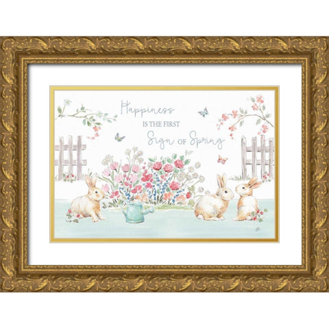 Springtime IV Gold Ornate Wood Framed Art Print with Double Matting by Brissonnet, Daphne