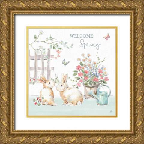 Springtime V Gold Ornate Wood Framed Art Print with Double Matting by Brissonnet, Daphne