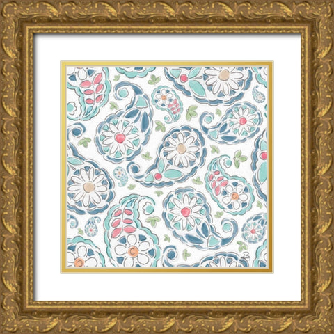 Springtime Pattern IIA Gold Ornate Wood Framed Art Print with Double Matting by Brissonnet, Daphne