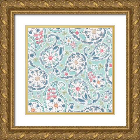 Springtime Pattern IIB Gold Ornate Wood Framed Art Print with Double Matting by Brissonnet, Daphne
