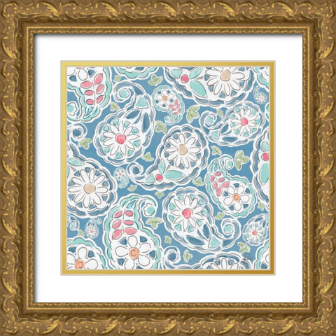 Springtime Pattern IID Gold Ornate Wood Framed Art Print with Double Matting by Brissonnet, Daphne