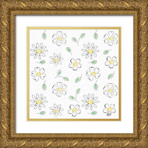 Springtime Pattern VIIA Gold Ornate Wood Framed Art Print with Double Matting by Brissonnet, Daphne