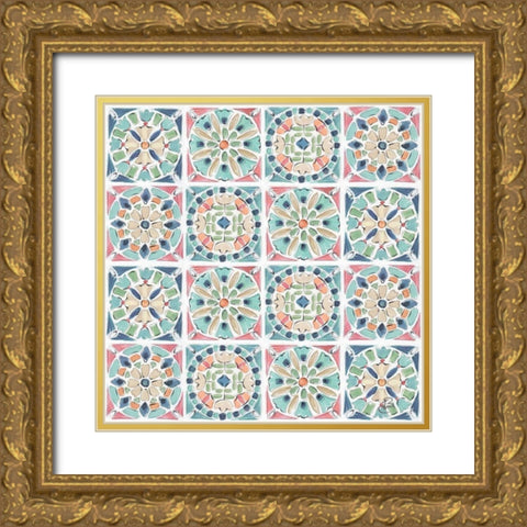 Springtime Pattern VIII Gold Ornate Wood Framed Art Print with Double Matting by Brissonnet, Daphne