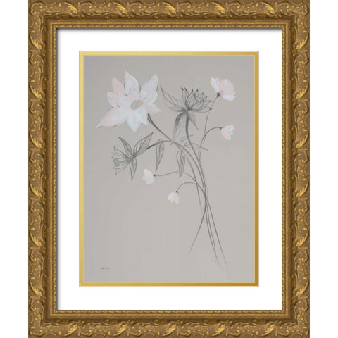 Whisper II Gold Ornate Wood Framed Art Print with Double Matting by Davis, Joan E.