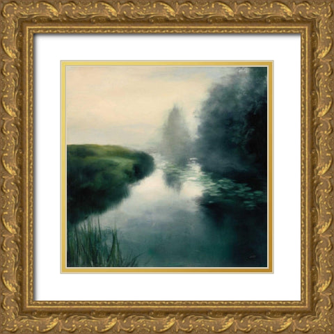 Twilight Fog Neutral Gold Ornate Wood Framed Art Print with Double Matting by Purinton, Julia