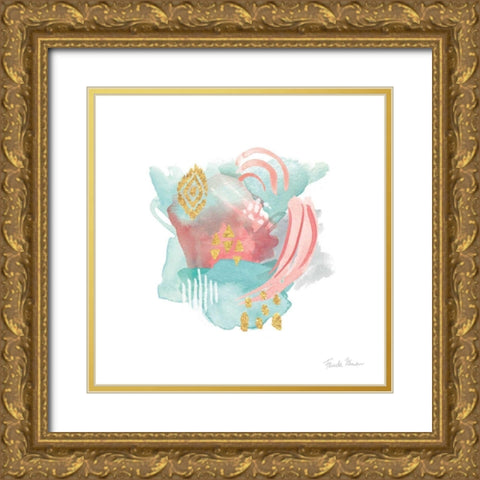 Faridas Abstract IV Gold Ornate Wood Framed Art Print with Double Matting by Zaman, Farida