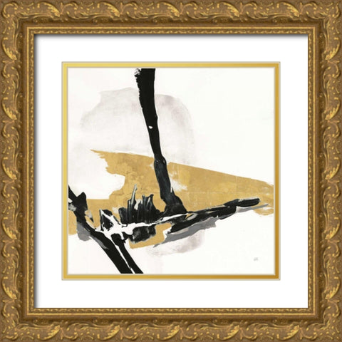 White Gold IV Gold Ornate Wood Framed Art Print with Double Matting by Paschke, Chris