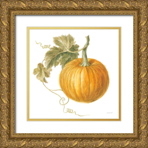 Floursack Autumn VI on White Gold Ornate Wood Framed Art Print with Double Matting by Nai, Danhui