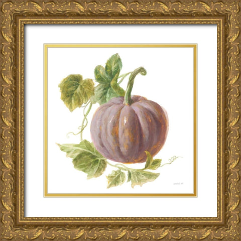 Floursack Autumn VII on White Gold Ornate Wood Framed Art Print with Double Matting by Nai, Danhui