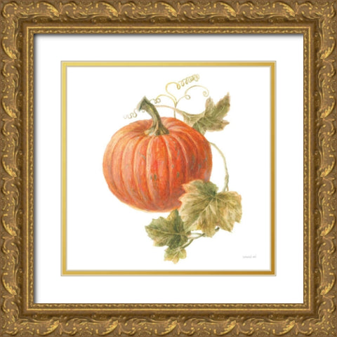 Floursack Autumn VIII on White Gold Ornate Wood Framed Art Print with Double Matting by Nai, Danhui