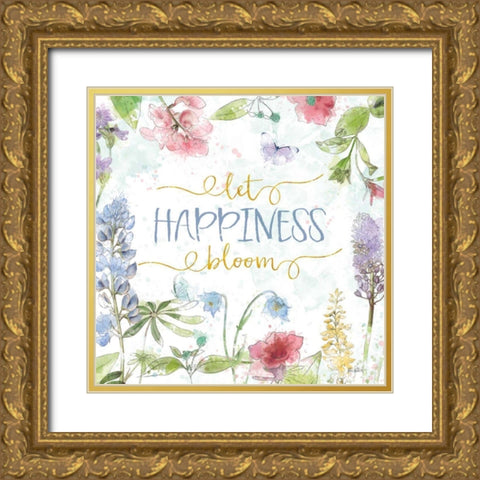 Spring Splash IV Gold Ornate Wood Framed Art Print with Double Matting by Pertiet, Katie
