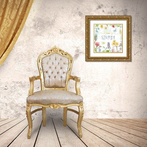 Spring Splash V Gold Ornate Wood Framed Art Print with Double Matting by Pertiet, Katie