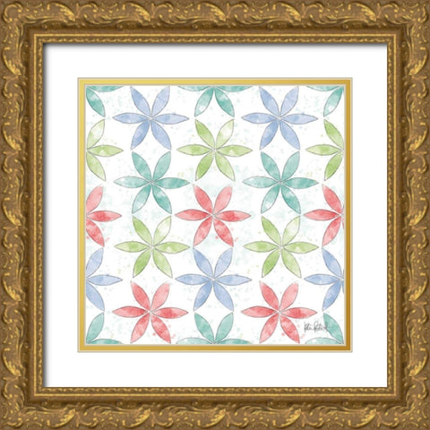 Spring Splash Pattern III Gold Ornate Wood Framed Art Print with Double Matting by Pertiet, Katie