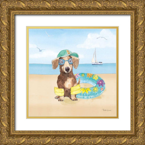 Summer Paws III No Words Gold Ornate Wood Framed Art Print with Double Matting by Grove, Beth
