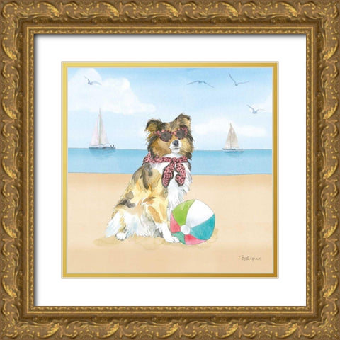 Summer Paws V No Words Gold Ornate Wood Framed Art Print with Double Matting by Grove, Beth
