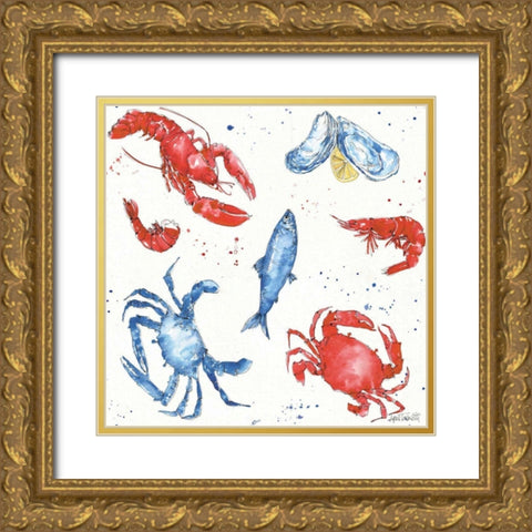 Seafood Shanty Step 08 Gold Ornate Wood Framed Art Print with Double Matting by Tavoletti, Anne