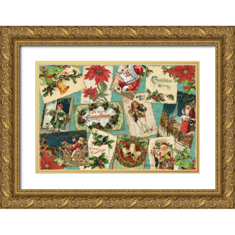 Nostalgic Holiday I Gold Ornate Wood Framed Art Print with Double Matting by Pertiet, Katie