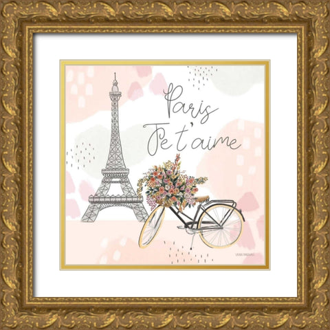 Sweet Paris II Gold Ornate Wood Framed Art Print with Double Matting by Marshall, Laura