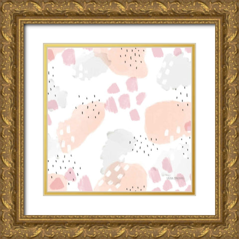 Sweet Paris Pattern III Gold Ornate Wood Framed Art Print with Double Matting by Marshall, Laura