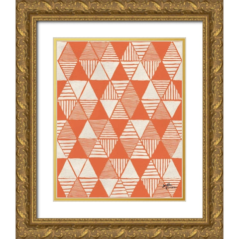Spread the Love Pattern VIID Gold Ornate Wood Framed Art Print with Double Matting by Penner, Janelle