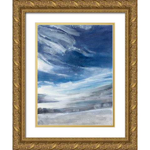 The Lake Gold Ornate Wood Framed Art Print with Double Matting by Hristova, Albena