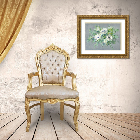 Bouquet for You Gold Ornate Wood Framed Art Print with Double Matting by Nai, Danhui