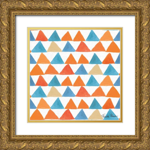 Whale Tale Pattern IIIA Gold Ornate Wood Framed Art Print with Double Matting by Zaman, Farida