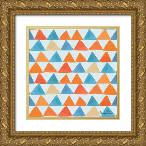 Whale Tale Pattern IIIB Gold Ornate Wood Framed Art Print with Double Matting by Zaman, Farida