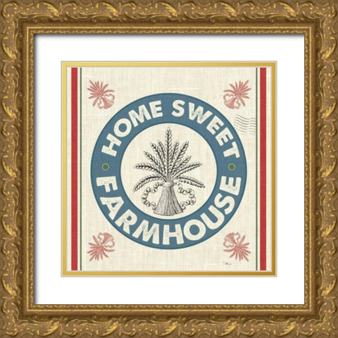 Sweet Farmhouse I No 100 Gold Ornate Wood Framed Art Print with Double Matting by Pela Studio