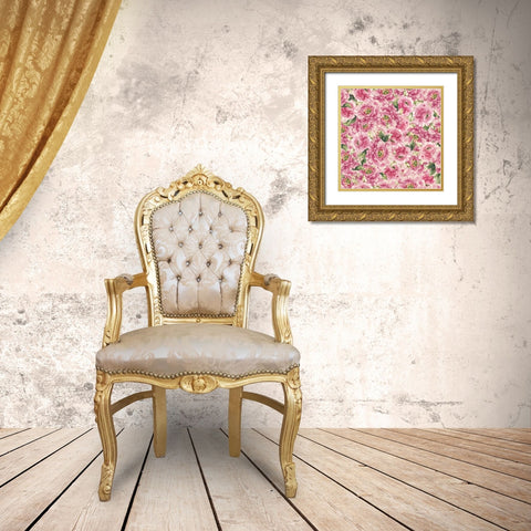 Bloom Pattern V Gold Ornate Wood Framed Art Print with Double Matting by Wild Apple Portfolio