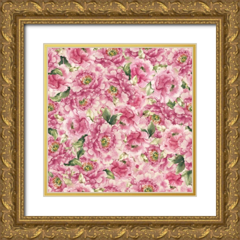 Bloom Pattern V Gold Ornate Wood Framed Art Print with Double Matting by Wild Apple Portfolio