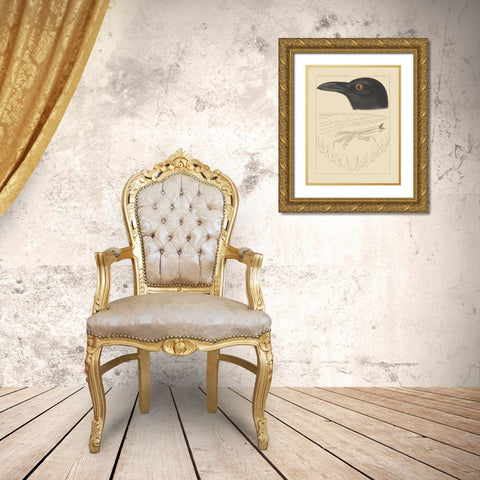 Bird Prints II Gold Ornate Wood Framed Art Print with Double Matting by Wild Apple Portfolio
