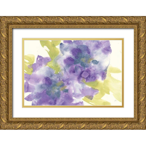 Violet and Gray I Gold Ornate Wood Framed Art Print with Double Matting by Paschke, Chris